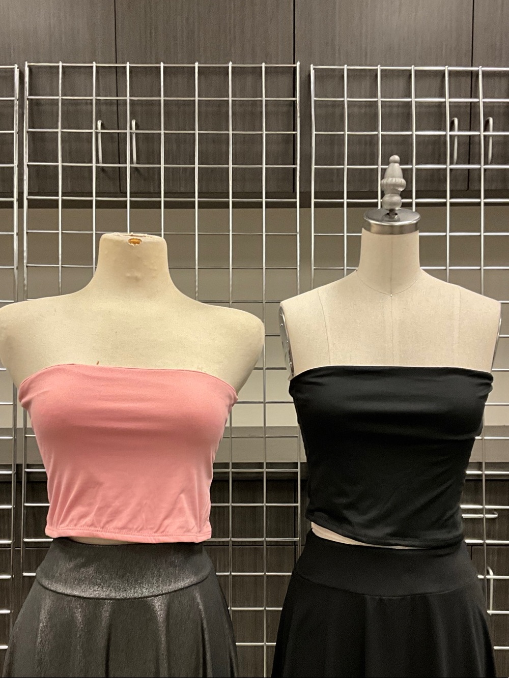 Women's Strapless Tube Top - Pink and Black